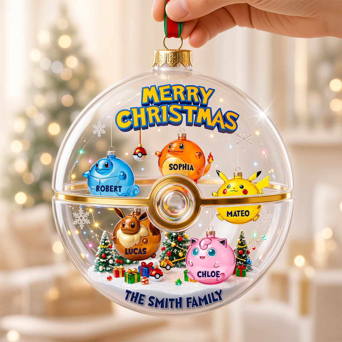 “Celebrate Joy with Personalized Fun Inflated Creatures!” - Custom Acrylic Ornament for Families