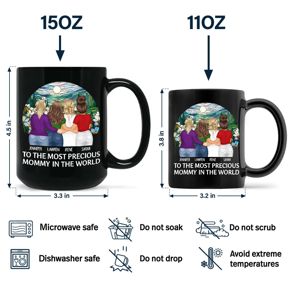 To The Most Precious Mom In The World - Personalized Black Mug | Ideal Gift for Mother's Day, Grandma, and More Mug PopCulturePrints