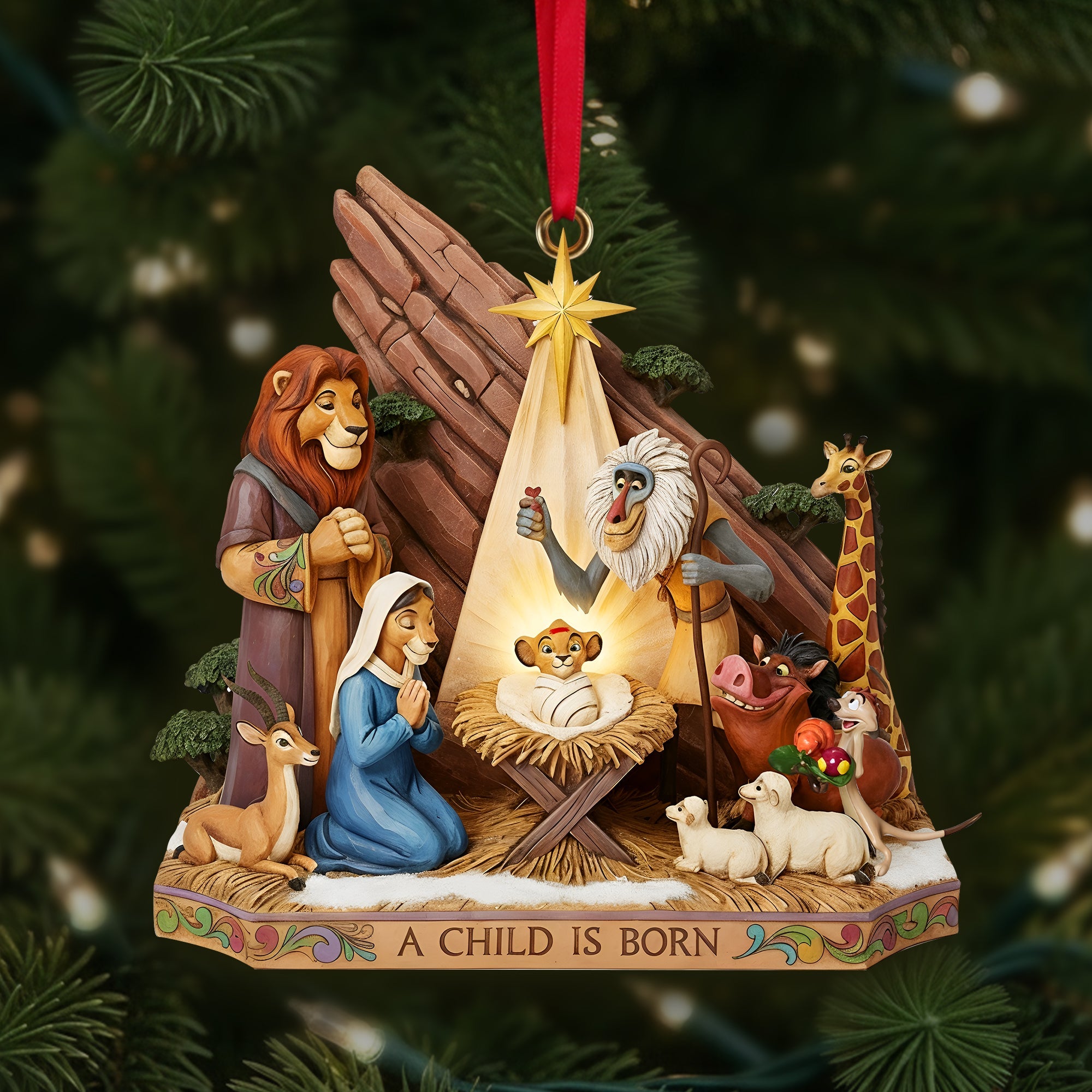A Child Is Born - Born Of A Pride Nativity Christmas Ornament - Custom Gift for Movie Fans Ornament PopCulturePrints