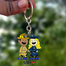 Load image into Gallery viewer, Personalized Come Home Safe Couple Keychain | Unique Valentine&#39;s Day Gifts for Couples Keychains PopCulturePrints
