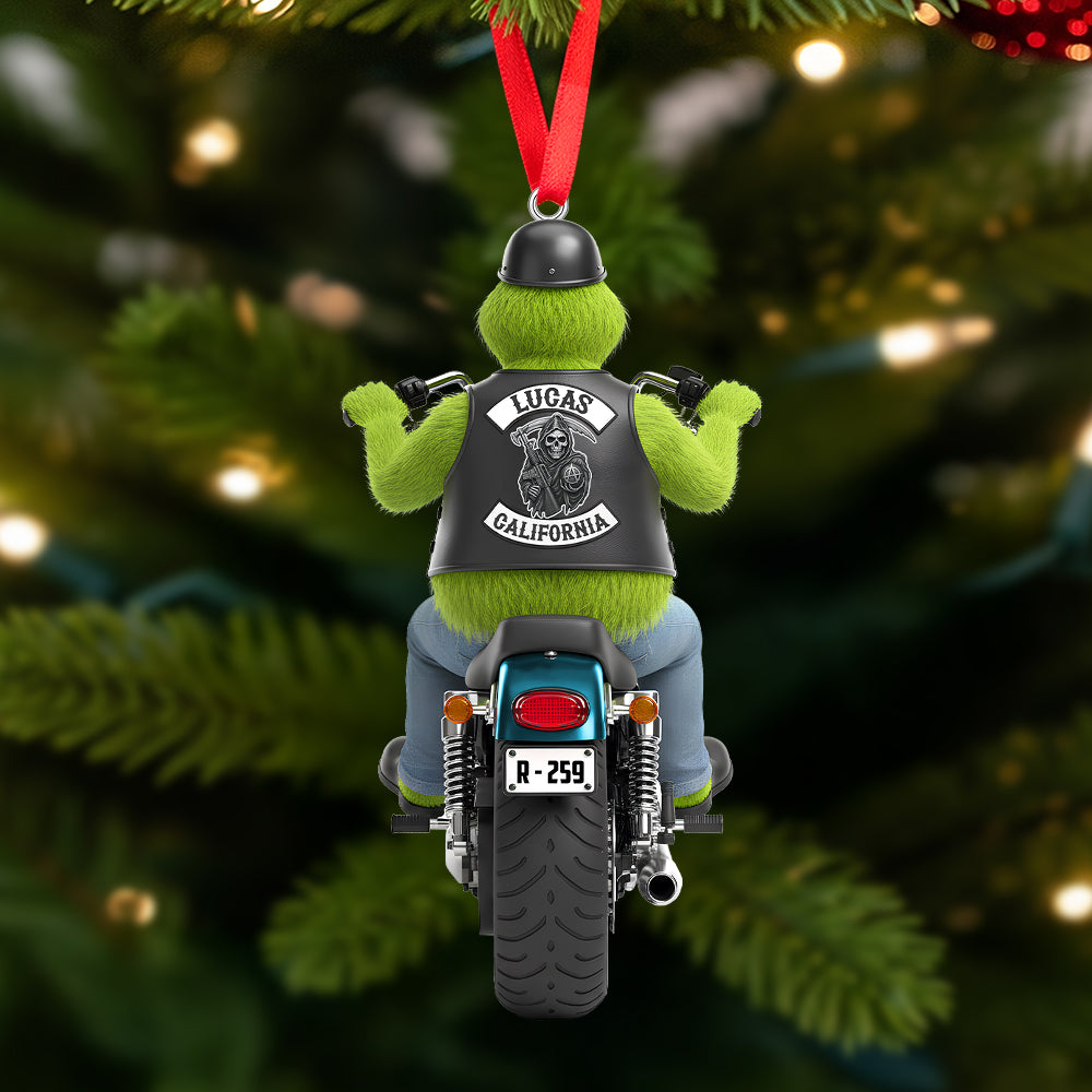 Ride in Style: Personalized Christmas Ornament for Bikers Ornament PopCulturePrints