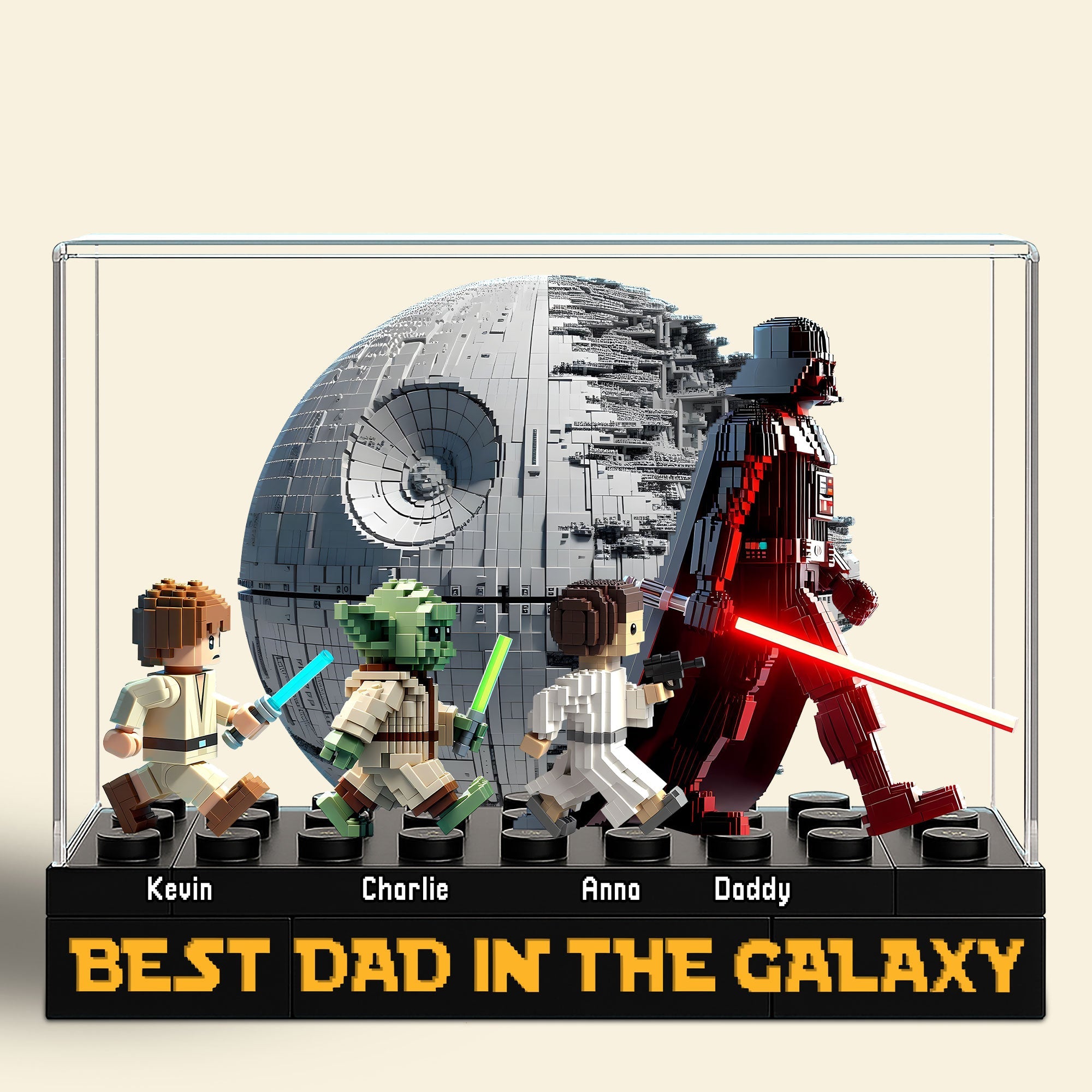 Best Dad in the Galaxy - Personalized Galaxy Dad Plaque - Unique Gift for Dad, Grandpa, or Any Superhero Father Shaped Plaques PopCulturePrints