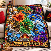 Load image into Gallery viewer, Ninja Never Quit - Elemental Warrior Christmas Blanket - Custom Gifts for Action Figure Lovers Blanket PopCulturePrints
