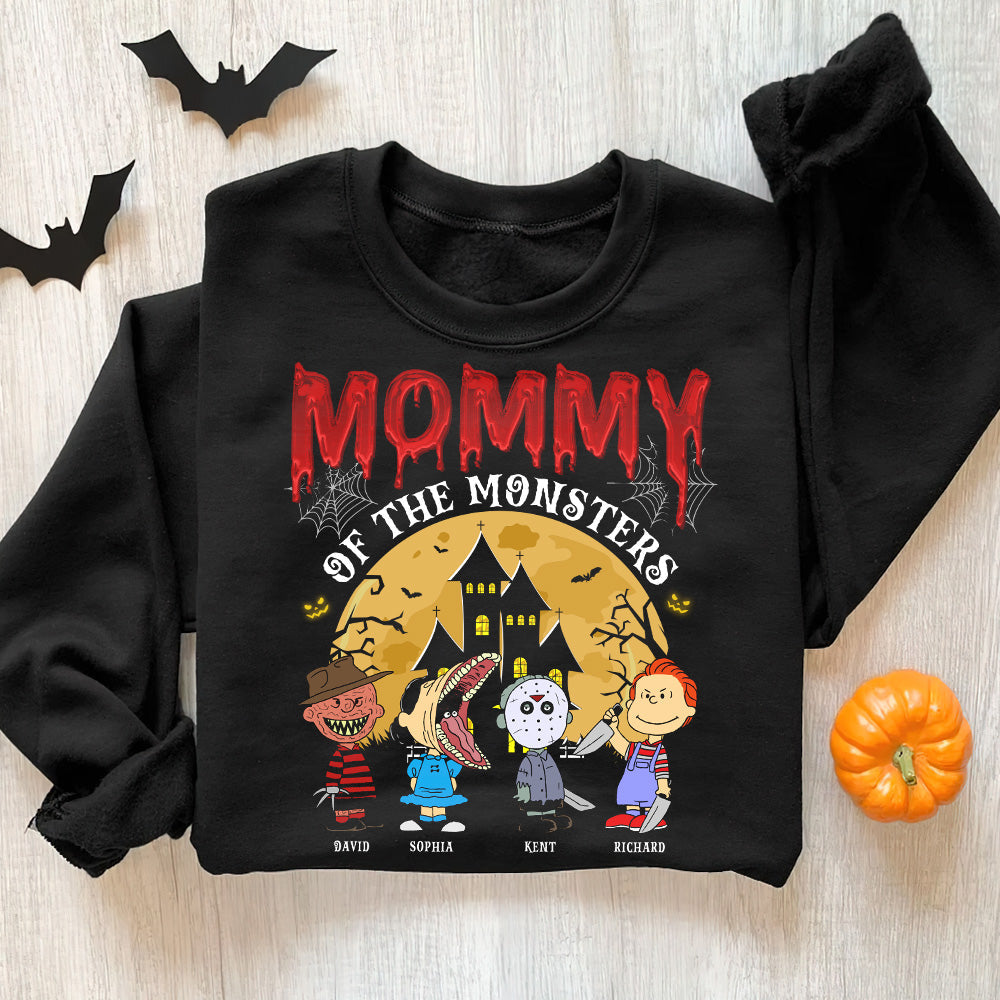 Personalized Mommy of the Monsters Halloween Shirt - Custom Names