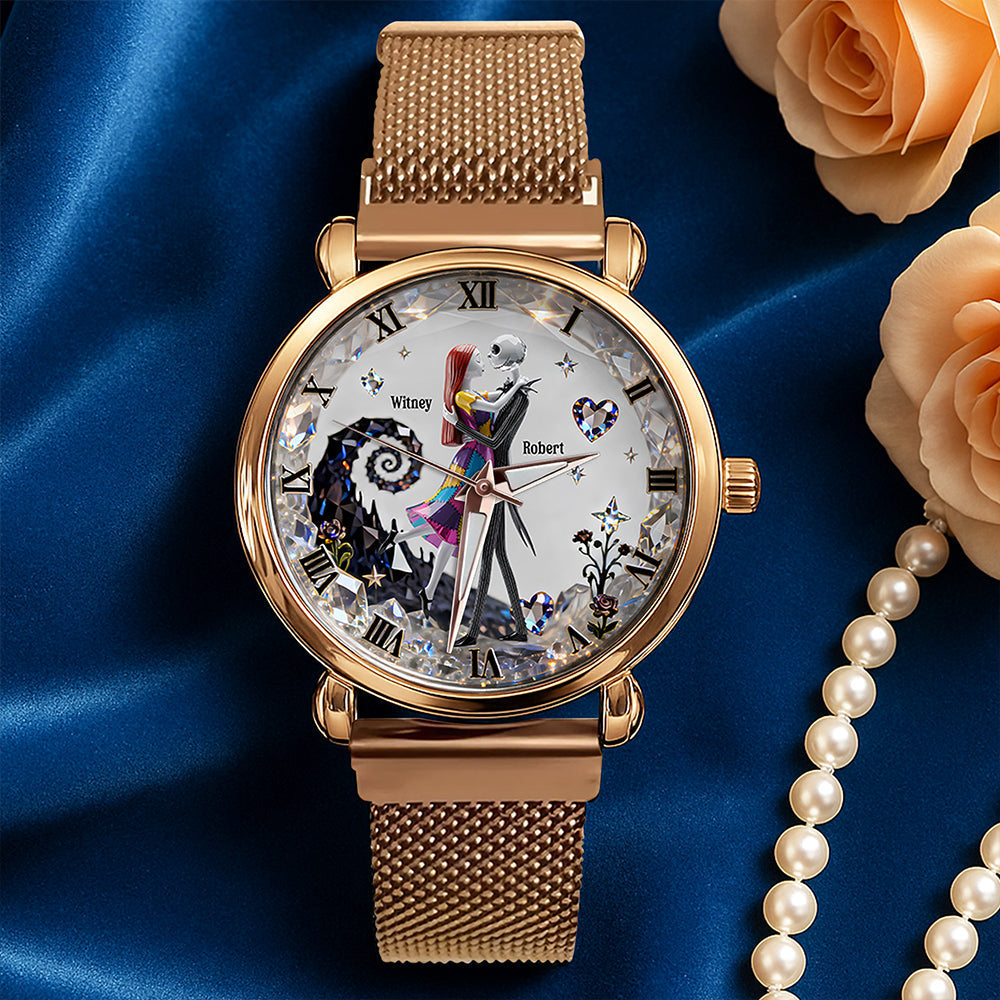 Love Never Dies - Romantic Couple Mesh Strap Quartz Watch - Personalized Gift for Couples Quartz Watch PopCulturePrints