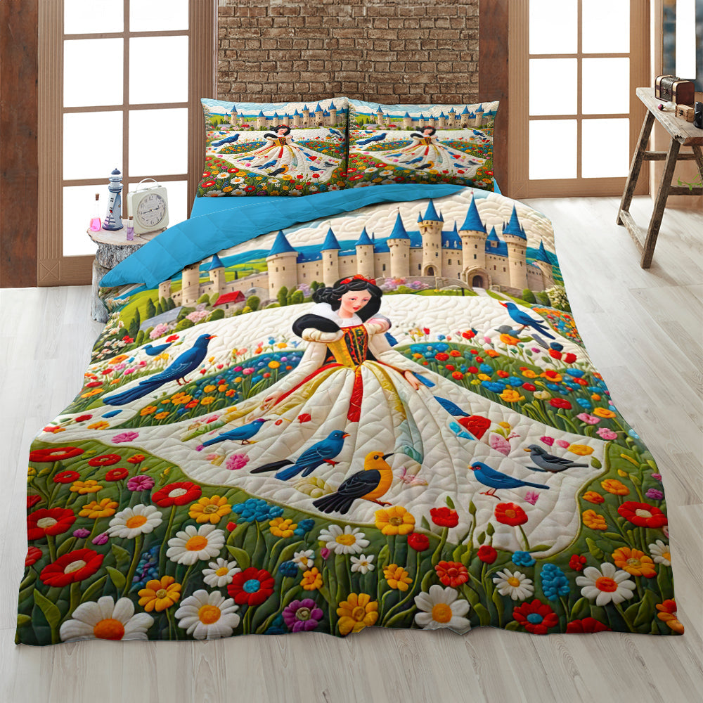 Fantasy Princess Quilt Bed Set - Dreamy Snow White Design Blanket PopCulturePrints