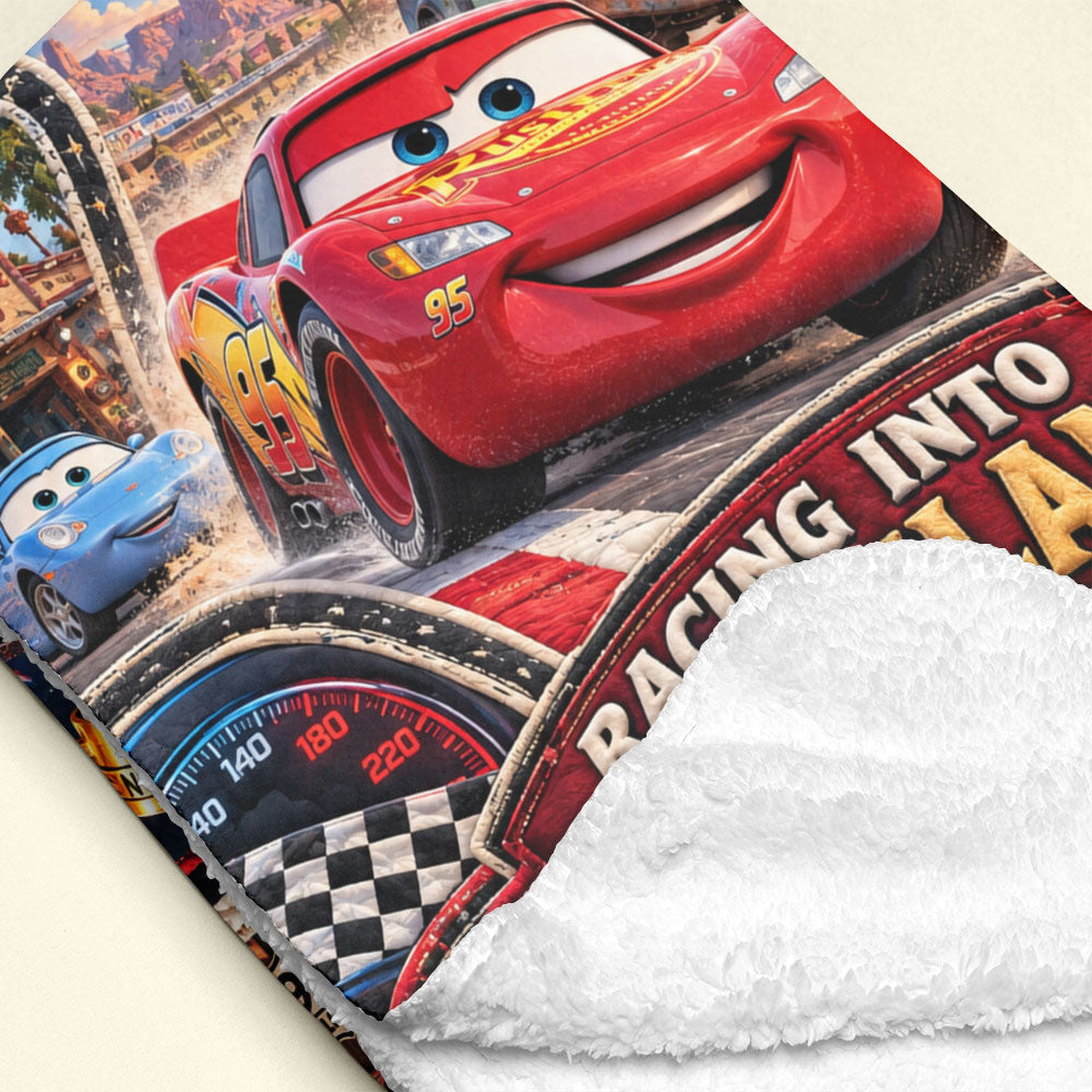 Racing into Dreamland - 20th Anniversary Personalized Blanket for Kids Blanket PopCulturePrints