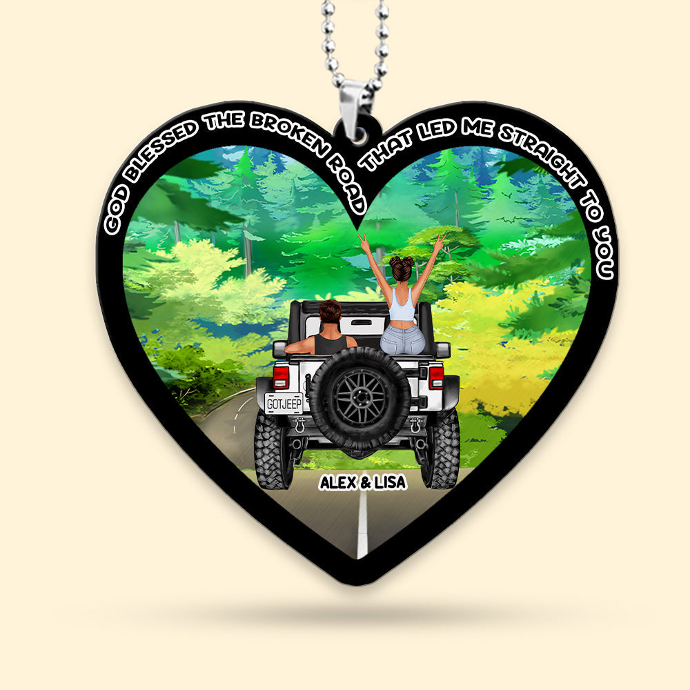 Personalized Car Ornament - The Broken Road Led Me to You