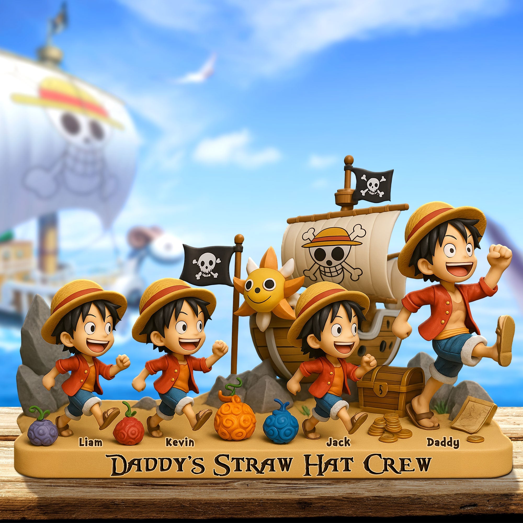 “Every Day is an Adventure!” - Personalized Pirate Dad Plaque - Perfect Gift for Dads, Grandpas, and More Shaped Plaques PopCulturePrints