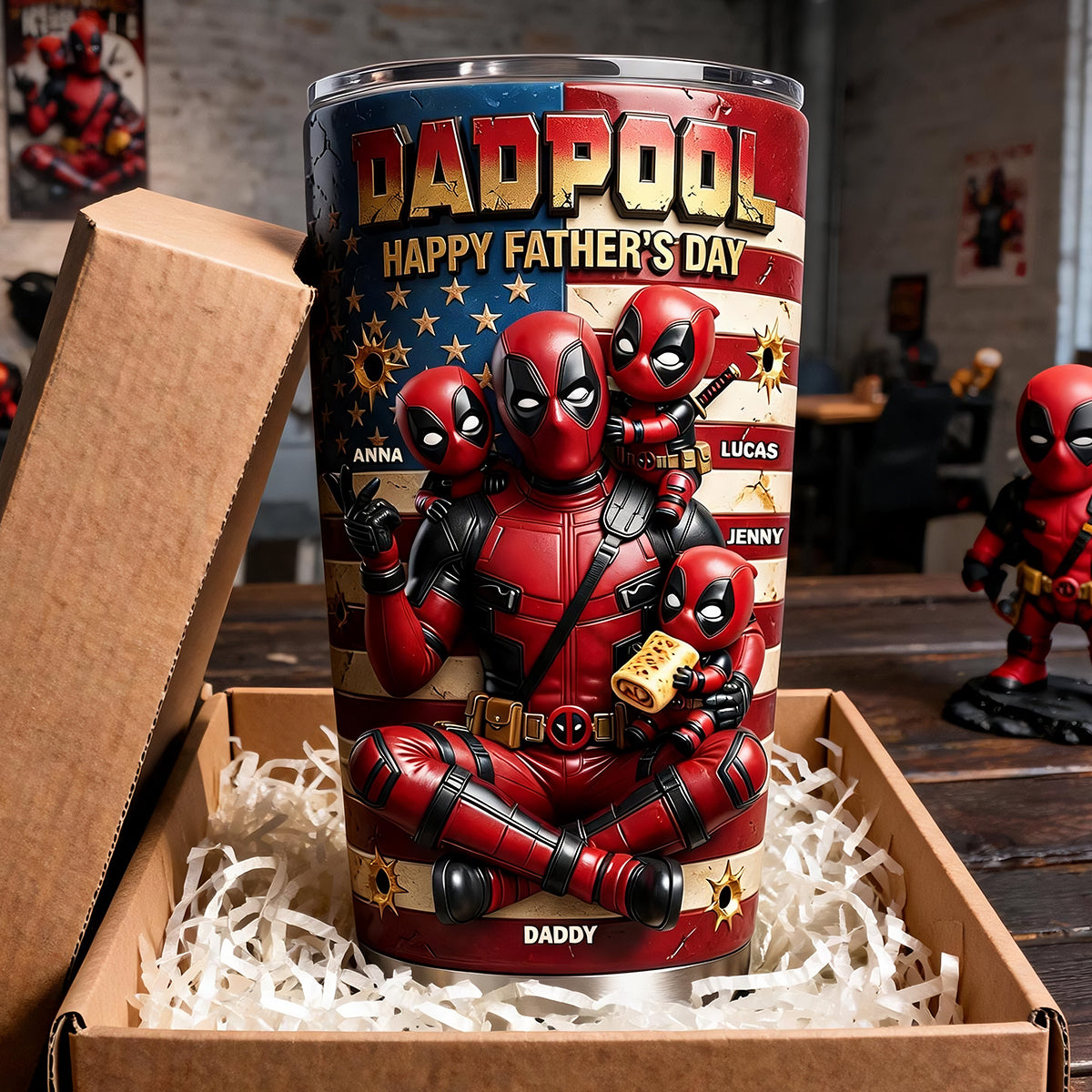 “Dad's Got Superpowers!” - Funny Fighter Dad Tumbler, Personalized Gift for Dads, Grandpas & More Tumbler Cup PopCulturePrints