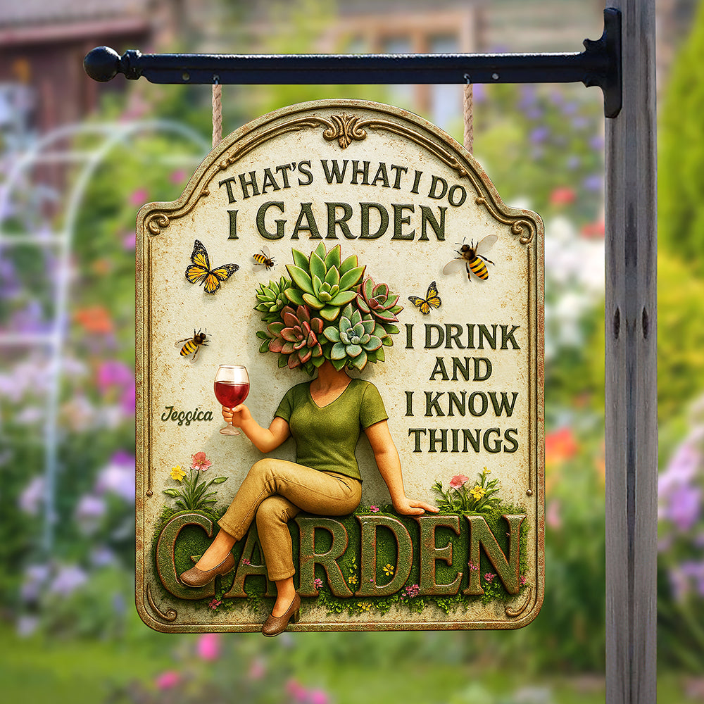 That's What I Do I Garden - Personalized Garden Lover Cut Metal Sign Metal Signs PopCulturePrints