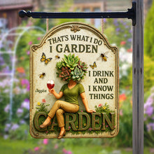 Load image into Gallery viewer, That's What I Do I Garden - Personalized Garden Lover Cut Metal Sign Metal Signs PopCulturePrints
