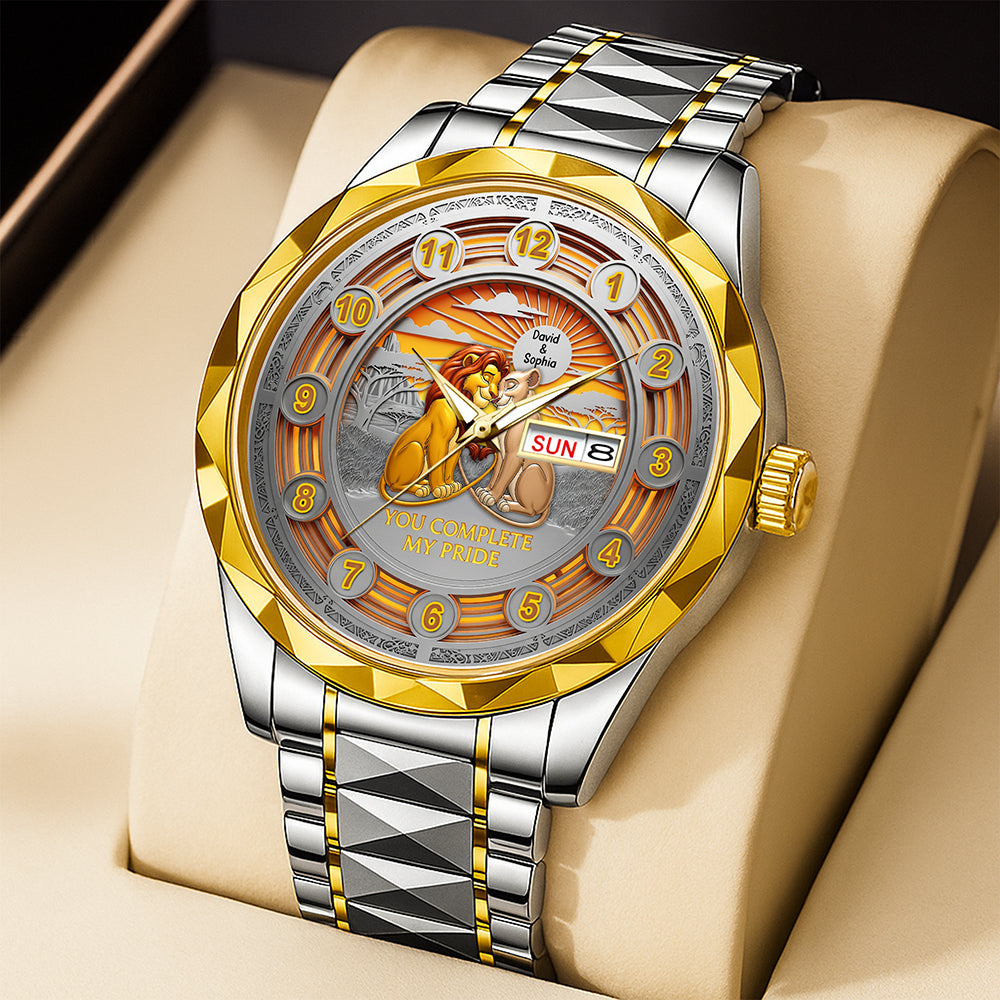You Complete My Pride - Personalized Men's Stainless Steel Watch Men's Watch PopCulturePrints