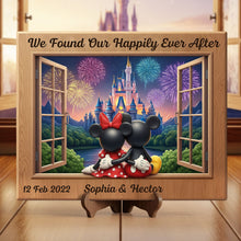 Load image into Gallery viewer, We Found Our Happily Ever After - Personalized Cartoon Mouse Couple Wood Sign Wood Sign PopCulturePrints
