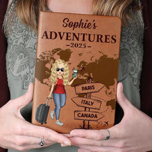 Load image into Gallery viewer, “Travel All Around The World” - Personalized Leather Journal - Perfect Gift for Moms and Grandmas Leather Journal PopCulturePrints
