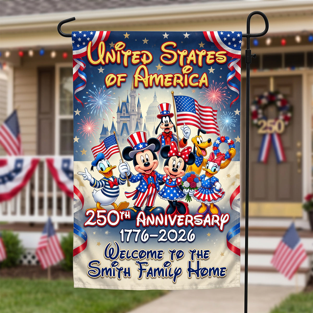 "Celebrate Family Pride with Custom Touch" - Personalized Garden Flag for Patriotic Families Garden Flag PopCulturePrints