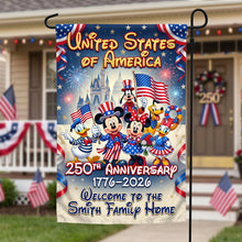 Load image into Gallery viewer, "Celebrate Family Pride with Custom Touch" - Personalized Garden Flag for Patriotic Families Garden Flag PopCulturePrints
