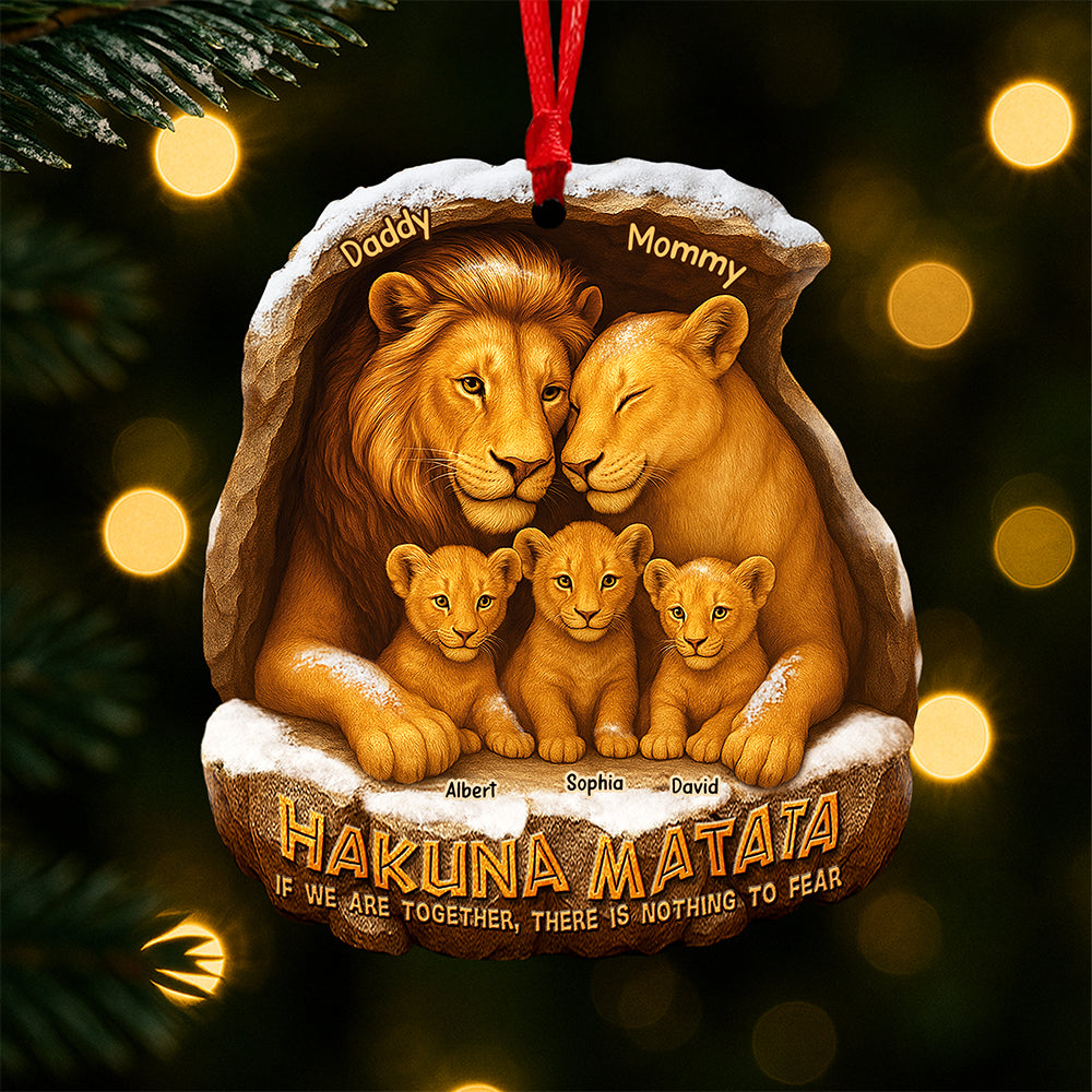 Hakuna Matata Family Christmas Ornament - Personalized Family Gift, Custom Keepsake for Parents and Kids Ornament PopCulturePrints