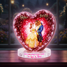 Load image into Gallery viewer, For Who Could Ever Learn to Love a Beast - Romantic Couple Acrylic Light Box - Personalized Gifts for Couples Light Box PopCulturePrints
