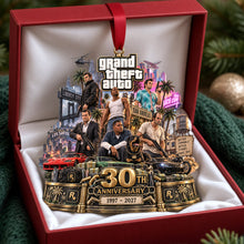Load image into Gallery viewer, Celebrate 30 Years of GTA - Personalized Neon City Ornament for Gamers
