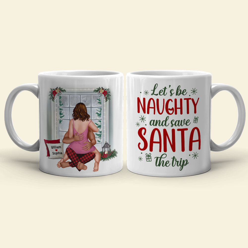 Personalized Naughty Couple Christmas Mug - Save Santa the Trip