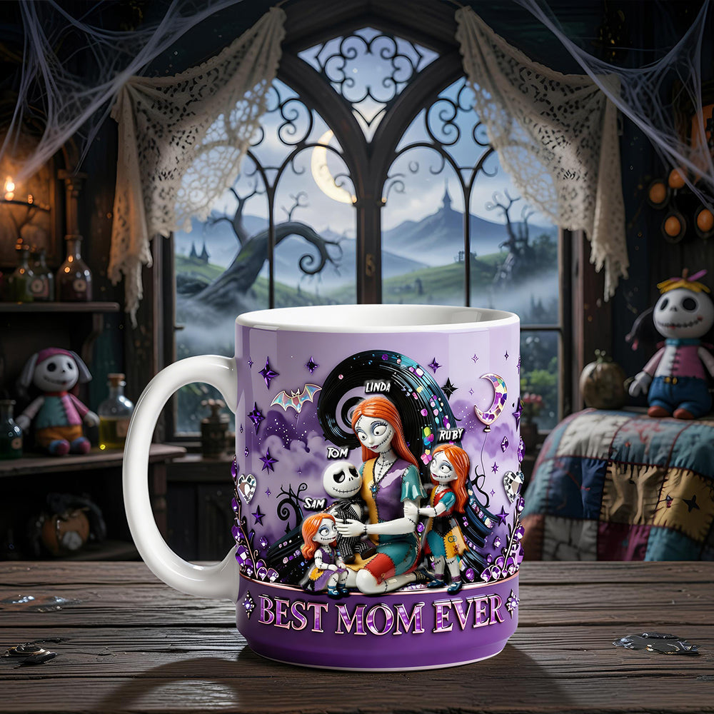 "Best Mom Ever" - Spooky Queen Family Coffee Mug - Personalized Gift for Moms, Grandmas and More Coffee Mug PopCulturePrints