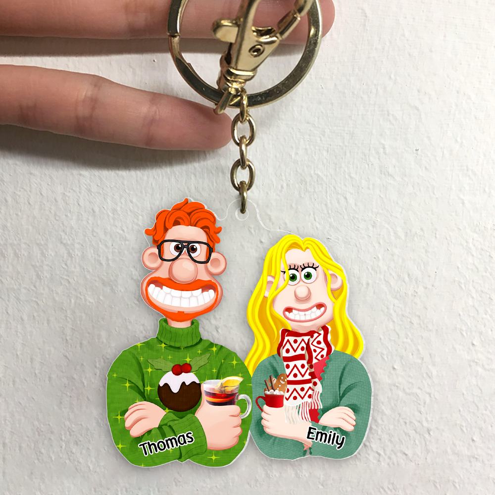 Custom Cartoon Couple Keychain - Personalized Gift