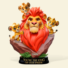Load image into Gallery viewer, You&#39;re the King of Our Pride - Personalized Lion Dad Plaque Shaped Plaques PopCulturePrints
