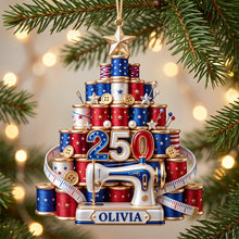 Load image into Gallery viewer, "Sew Your Dreams into Reality" - Festive Stitching Machine Ornament - Personalized Gift for Sewing Lovers
