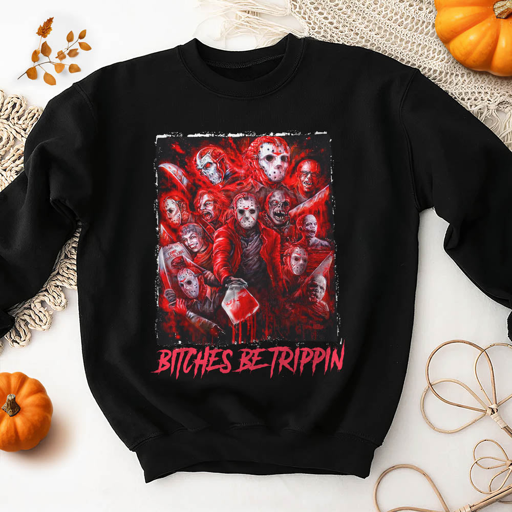 Halloween Horror Icons Shirt - Bitches Be Trippin