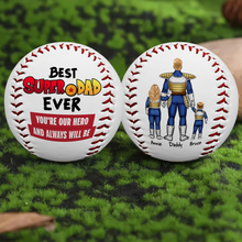 Load image into Gallery viewer, Best Super Dad Ever - Personalized Baseball Gift for Dad Baseball PopCulturePrints
