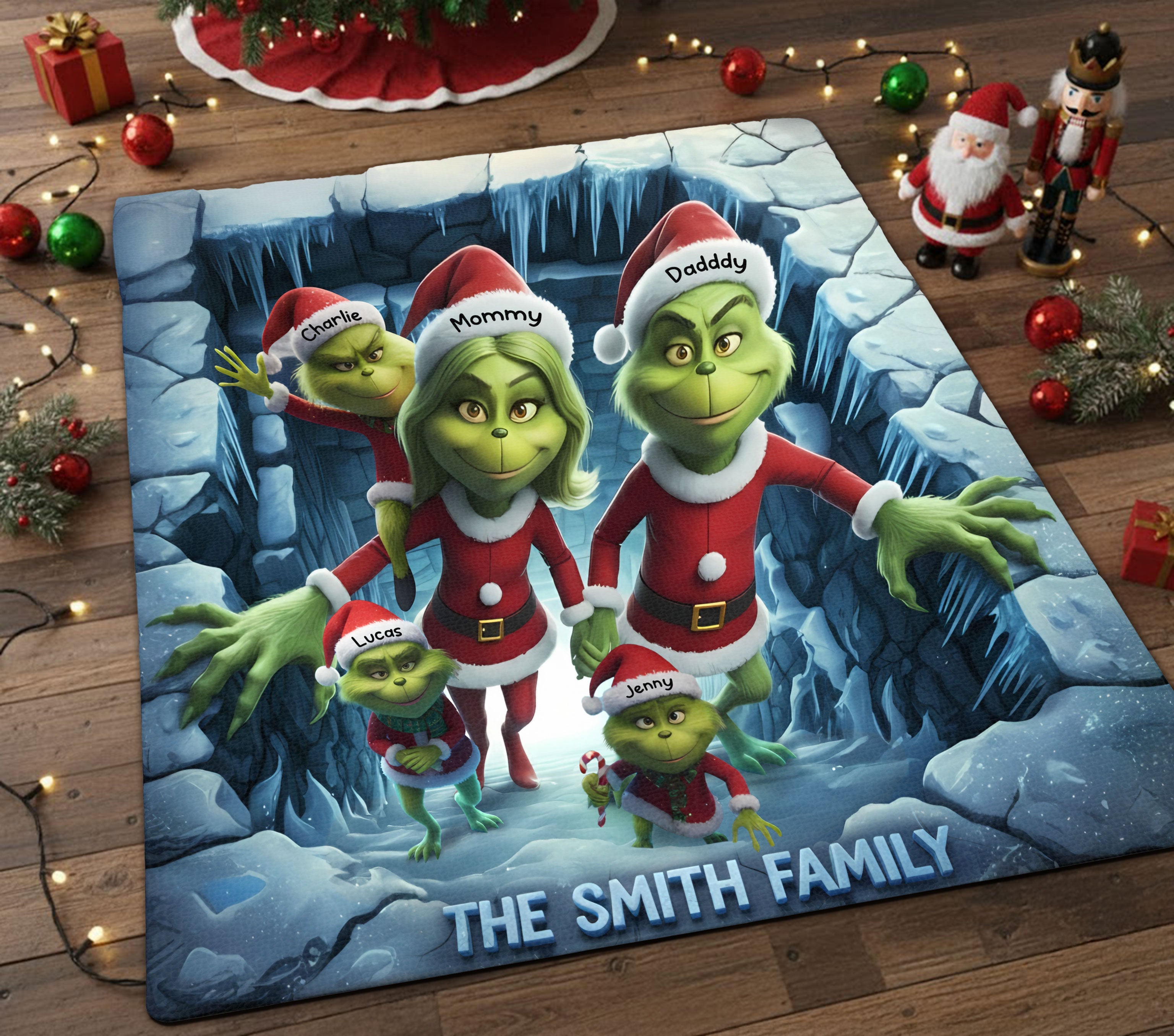"Celebrate Family Moments with Our Green Monster Doormat!" - Personalized Family Gift Doormat PopCulturePrints