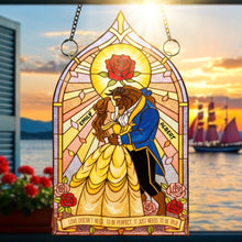 Load image into Gallery viewer, Love Doesn't Need To Be Perfect - Sweet Couple Suncatcher Ornament Ornament PopCulturePrints
