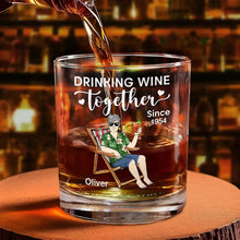 Load image into Gallery viewer, Drinking Wine Together - Personalized Combo Wine &amp; Whiskey Glass Set Combo Wine &amp; Whiskey Glass PopCulturePrints
