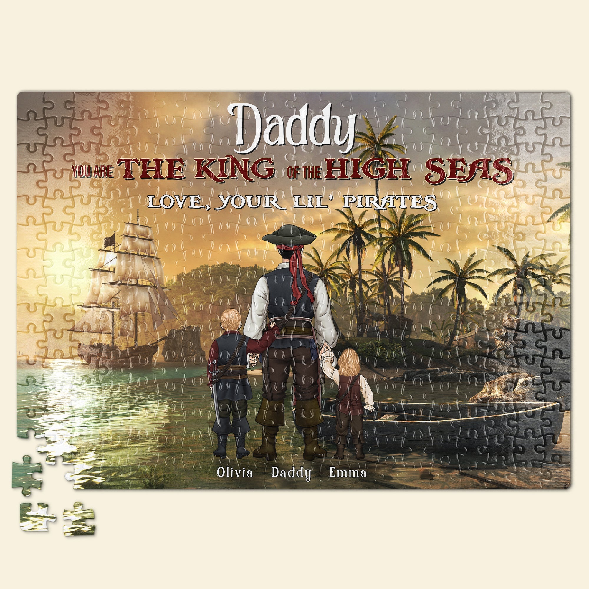 Personalized Pirate Adventure Jigsaw Puzzle for Dad - Father's Day Gift Jigsaw Puzzles PopCulturePrints