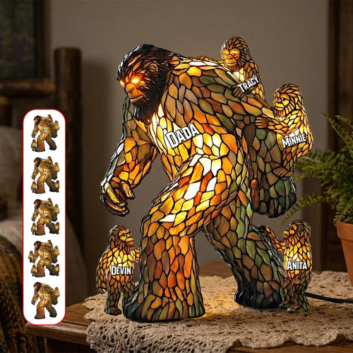 “A Gift as Unique as Dad” - Papa Bigfoot Acrylic Light Box - Personalized Gifts for Dad Light Box PopCulturePrints
