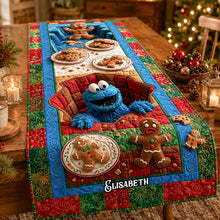 Load image into Gallery viewer, “The Sweetest Holiday Treats!” - Crumb-Snatcher And Great Cookies Quilted Table Runner - Personalized Christmas Gifts
