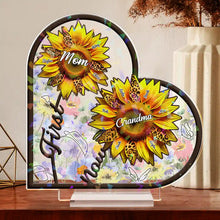 Load image into Gallery viewer, “Sunshine in Every Style - Personalized Sunflower First Mom Now Grandma 3D Effect” - Custom Holographic Acrylic Plaque for Mom and Grandma Holographic Acrylic Plaque PopCulturePrints

