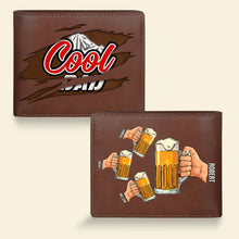 Load image into Gallery viewer, Personalized PU Leather Wallet for Dad - Beer Mug Design Leather Wallet PopCulturePrints

