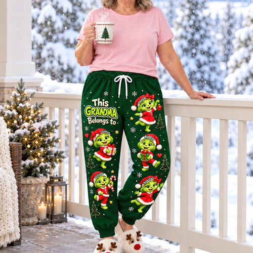 Cozy Christmas Sweatpants - Personalized Gift for Grandma Shorts and Pants PopCulturePrints