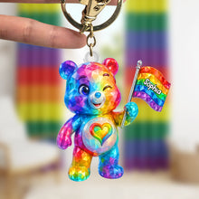 Load image into Gallery viewer, Spread Love with Our Cute Bear LGBT Keychain - Personalized Gift for Everyone! Keychains PopCulturePrints
