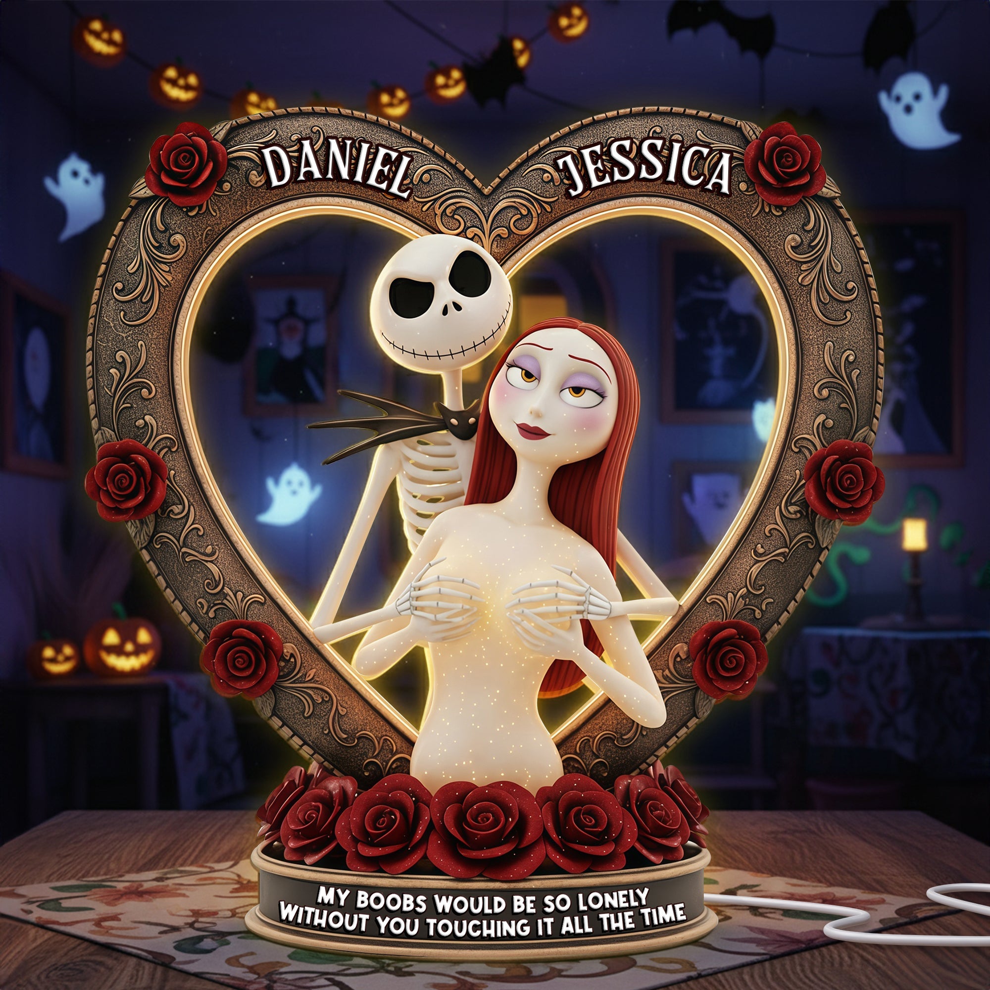Love is Eternal - Spooky Couple Light Box - Personalized Gifts for Couples Light Box PopCulturePrints