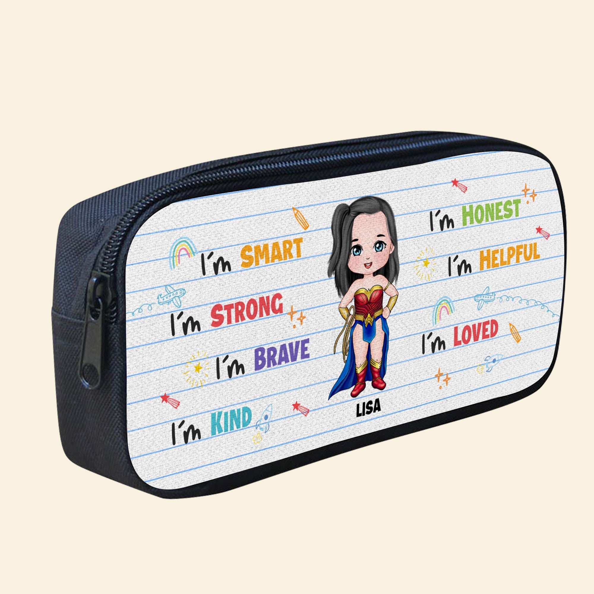 Personalized Superhero Pencil Case for Kids - Custom Name Pencil Case PopCulturePrints