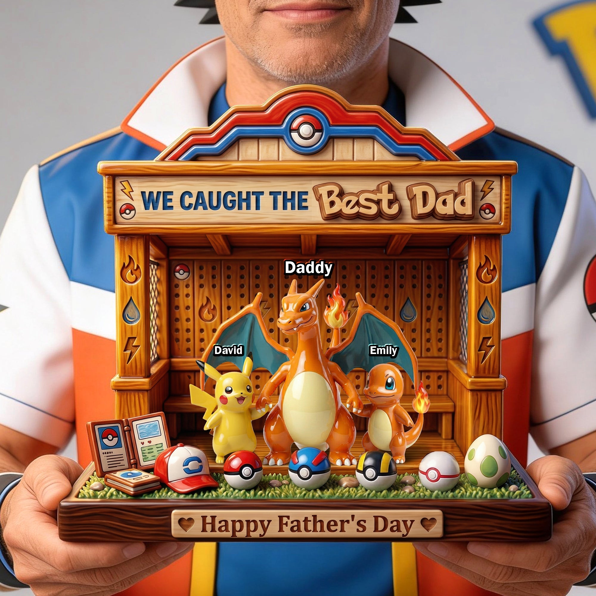We Caught the Best Dad - Personalized Magic Dad Acrylic Plaque Shaped Plaques PopCulturePrints