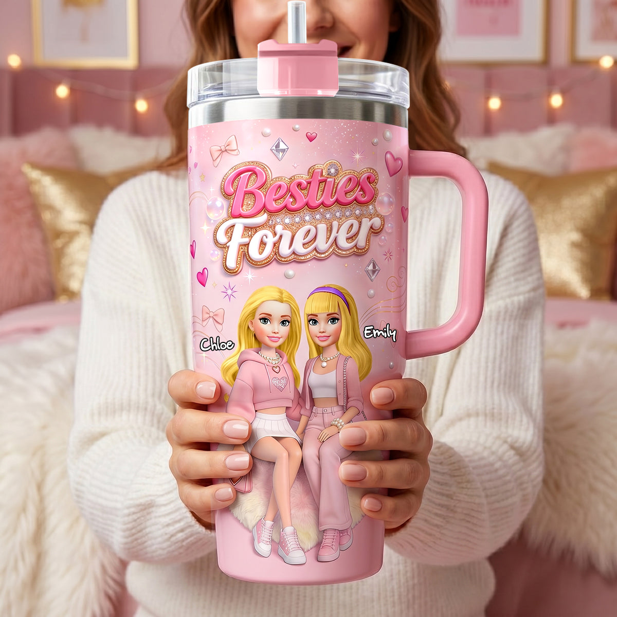 Besties Forever 40oz Tumbler - A Personalized Gift for Your Best Friends