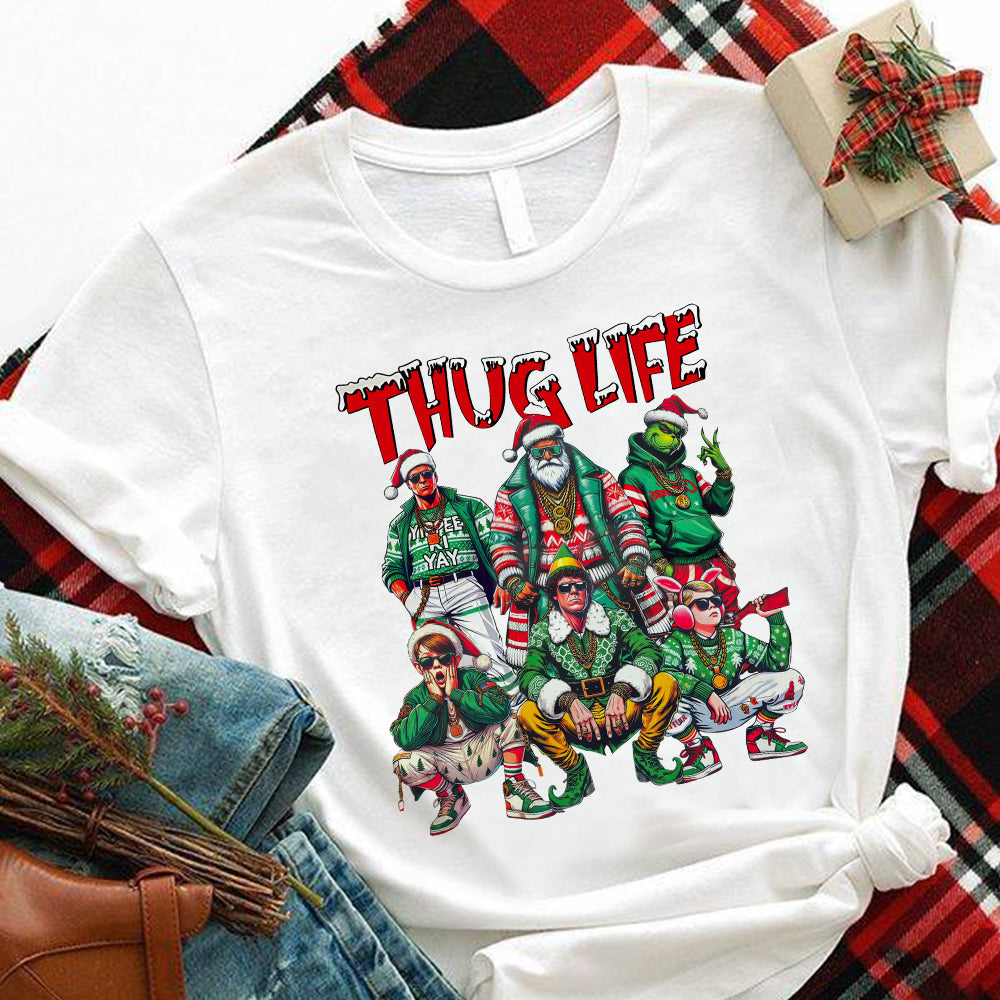 Festive Gangsta Christmas Sweatshirt for Movie Buffs