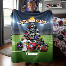 Load image into Gallery viewer, Touchdown Season Blanket - Personalized Gift for Sports Fans Blanket PopCulturePrints
