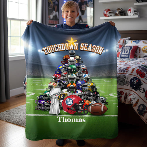 Touchdown Season Blanket - Personalized Gift for Sports Fans Blanket PopCulturePrints