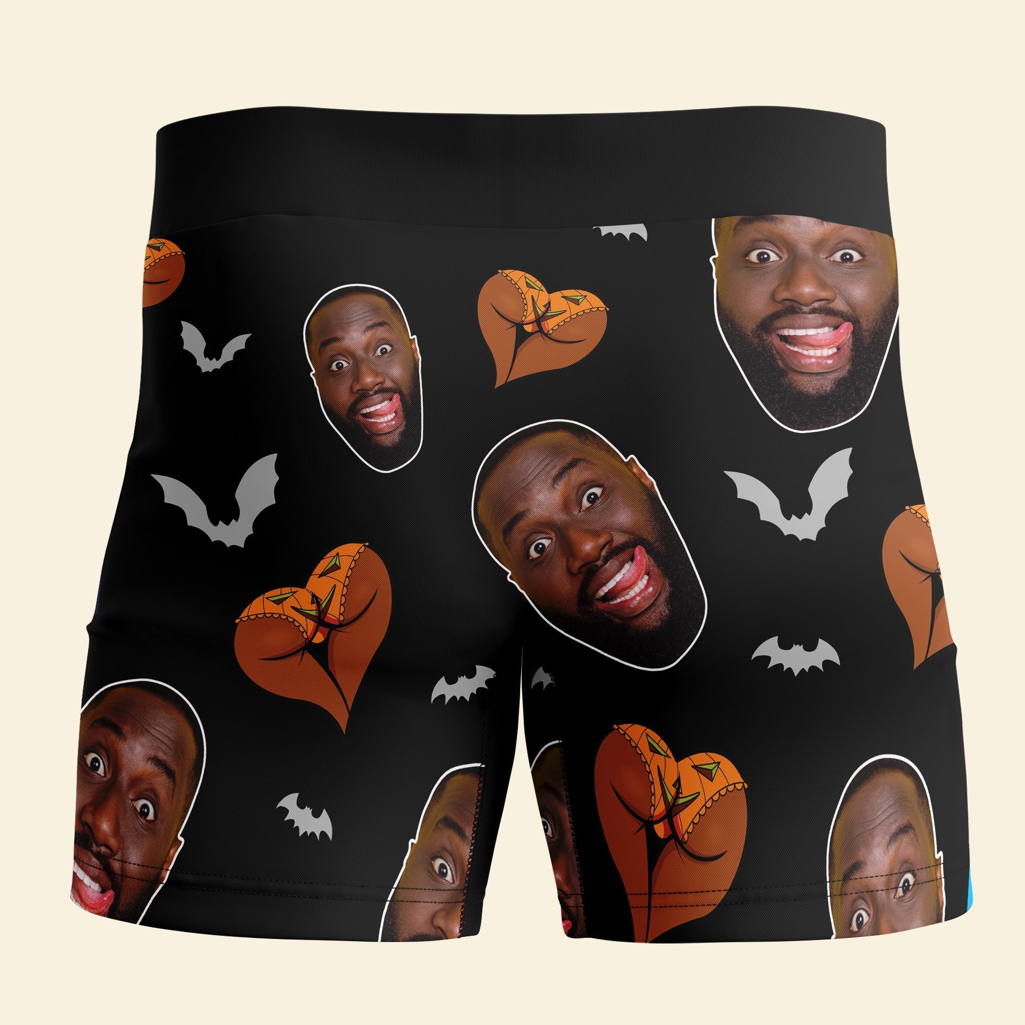 Custom Halloween Couple Boxer Briefs - Big Broom Rider & Pumpkin Snatch Finder