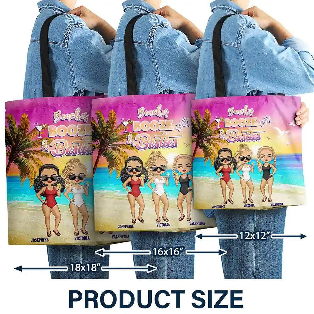 Beach Vibes & Friendship - Personalized Tote Bag Tote Bag PopCulturePrints
